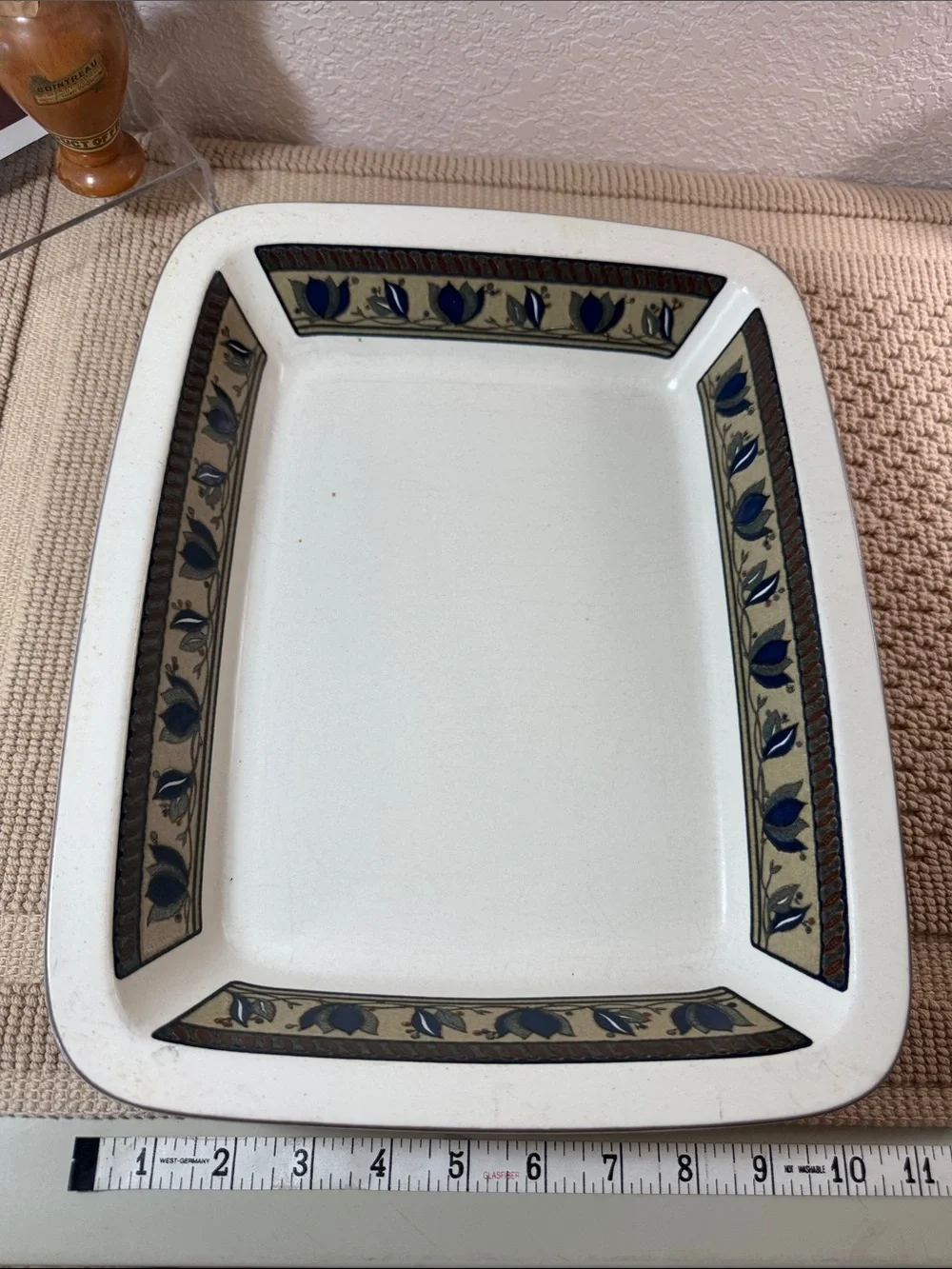 Mikasa Intaglio Arabella Serving Platter Blue Floral Stoneware